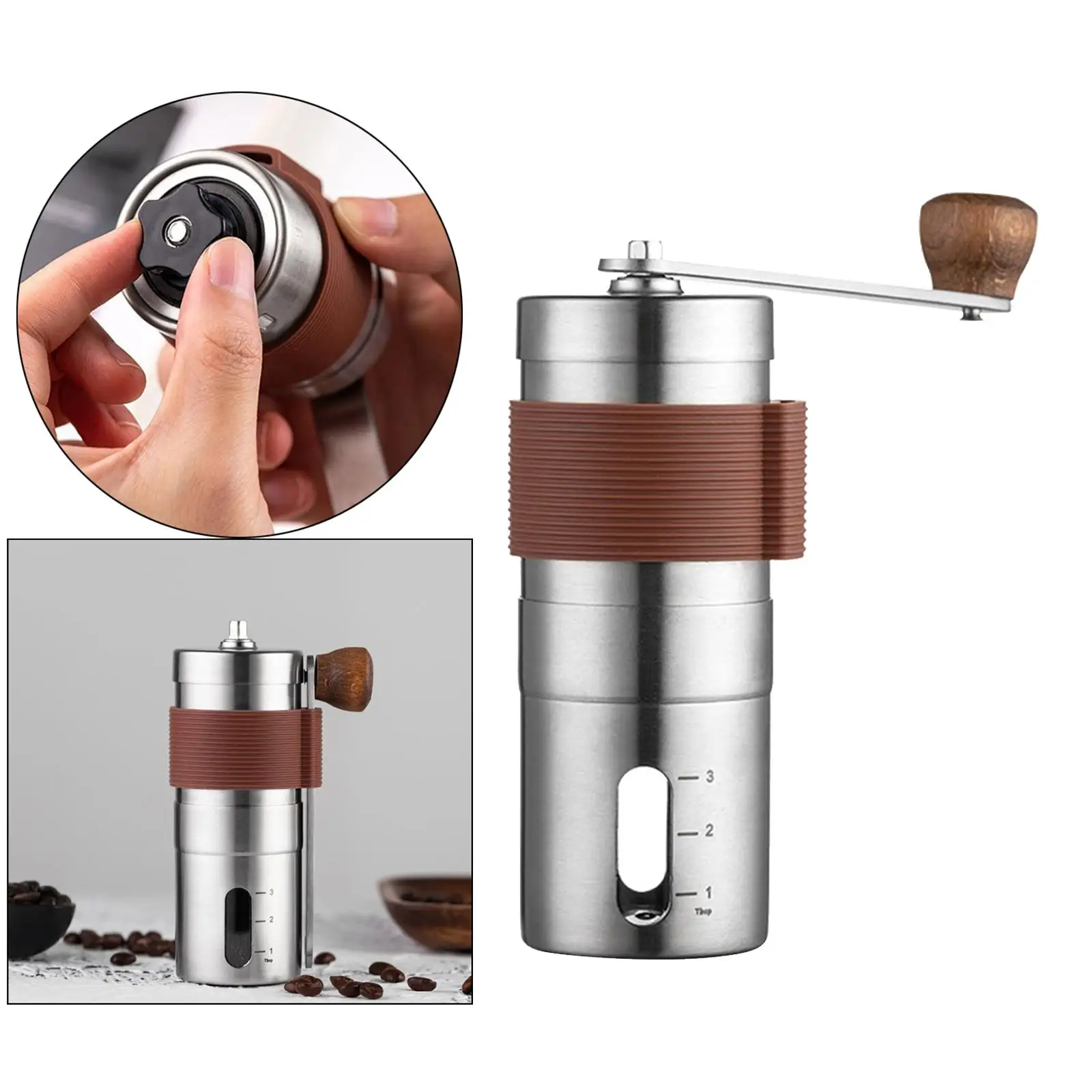 Stainless Steel Manual Coffee Grinder Handheld Coffee Bean Mill for Precision Brewing, 30g Capacity