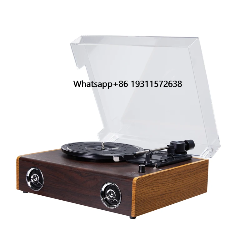 

Wholesale Custom Logo MINI Wood Bluetooth Professional Gramophone Turntable LP Vinyl Record Player