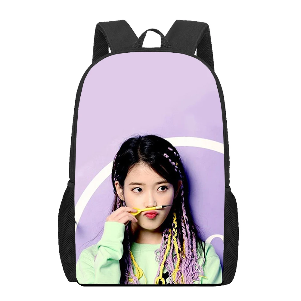

Lee Ji Eun IU School Bags Girls Boys Print Multifunctional Kids Backpacks Women Mochila Students Book Bag Children Shoulder Bag