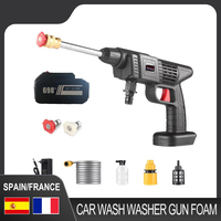 30BAR cordless high pressure car Wash Washer Gun Foam Generator Water Gun Spray Cleaner Car Washing Machine With 2 batteries