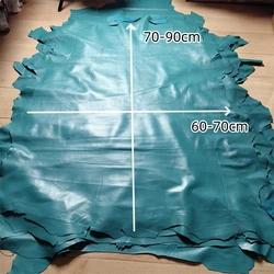 0.6mm Light Cyan Sheepskin. First Layer Leather, Real Leather Fabric. Handmade Down Jackets. Leather Mending. Whole Sheepskin