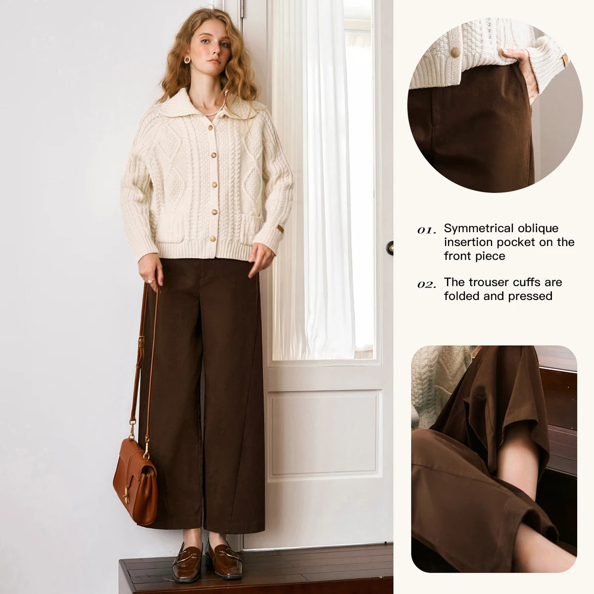 OLrain Women's Casual Loose Pants Autumn 2025 New Solid High Waist Skinny Pants Versatile Commute Straight Trousers N56QK93630