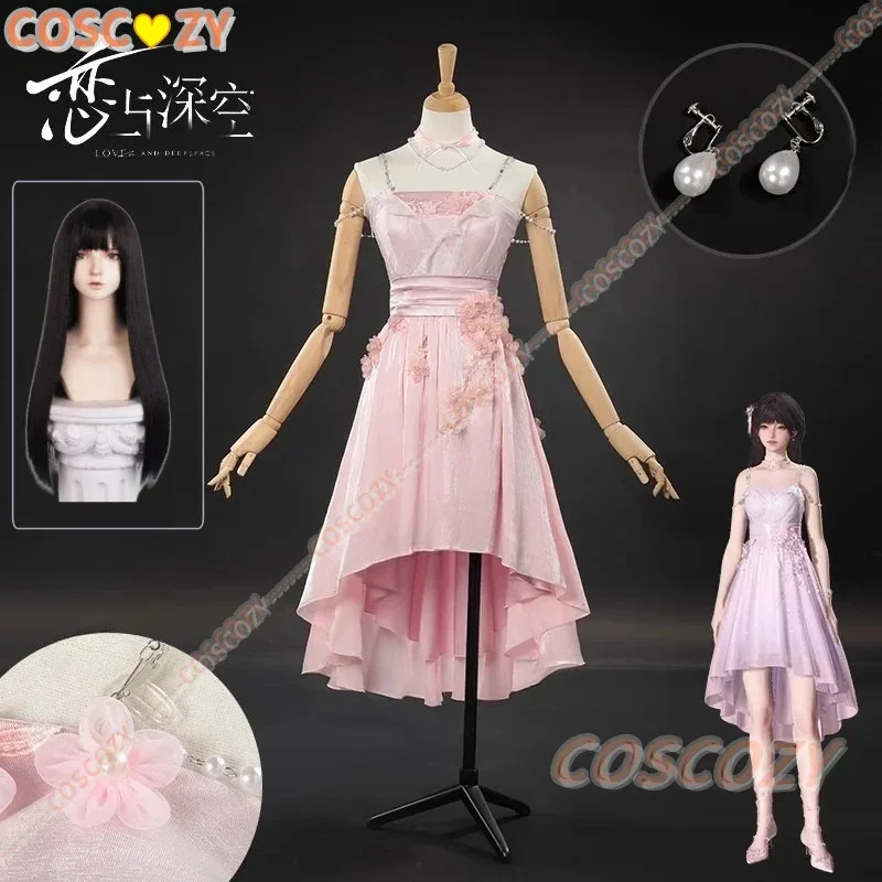 

Love and Deepspace Miss Hunter Game Косплей Костюм Парик Лолита Розовая Униформа Комплект Аниме Одежда Костюмы на Хэллоуин для Женщин Мужчин