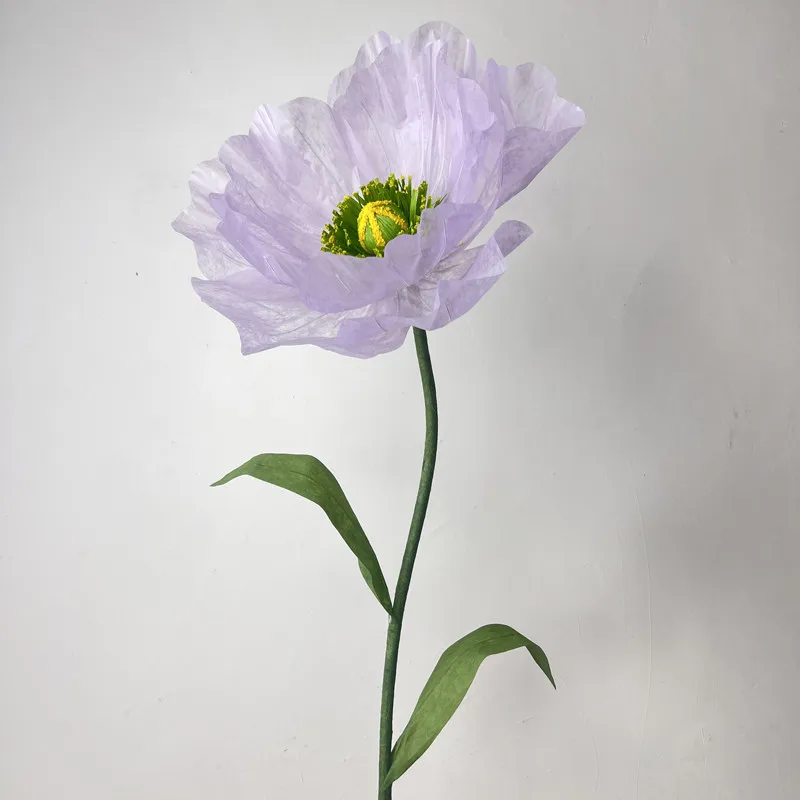 Giant paper flower floral poppy simulation flower champagne net safflower background Internet celebrity clock