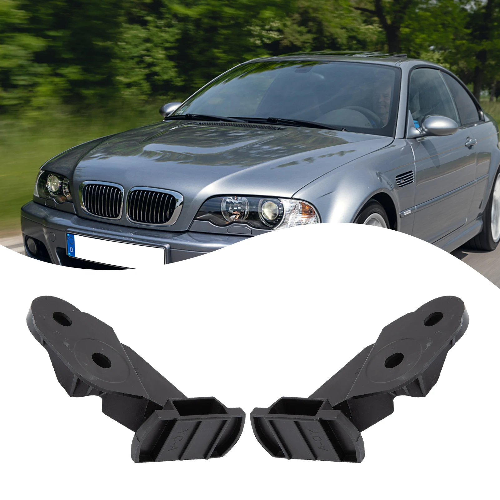 51118195295 1 Pair Front Bumper Bracket Grille Retainer For BMW E46 M3 2001 2002 2003 2004 2005 2006 51118195296