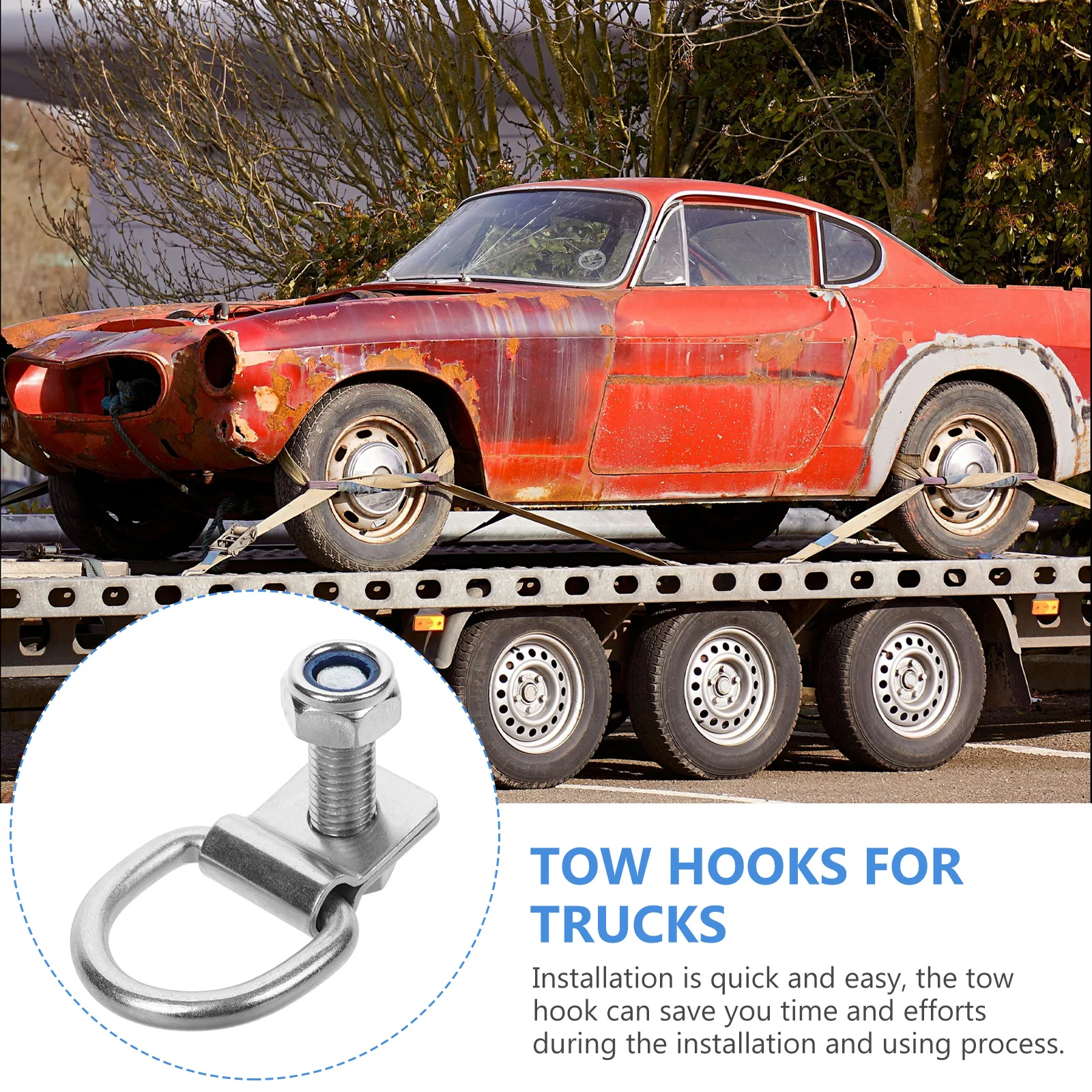 

Truck Hitch Heavy Duty Tow Hook 14mm Hole Diameter Automotive Tie Down Rings Trailer Hooks Car Goods Fixing Tools Parts