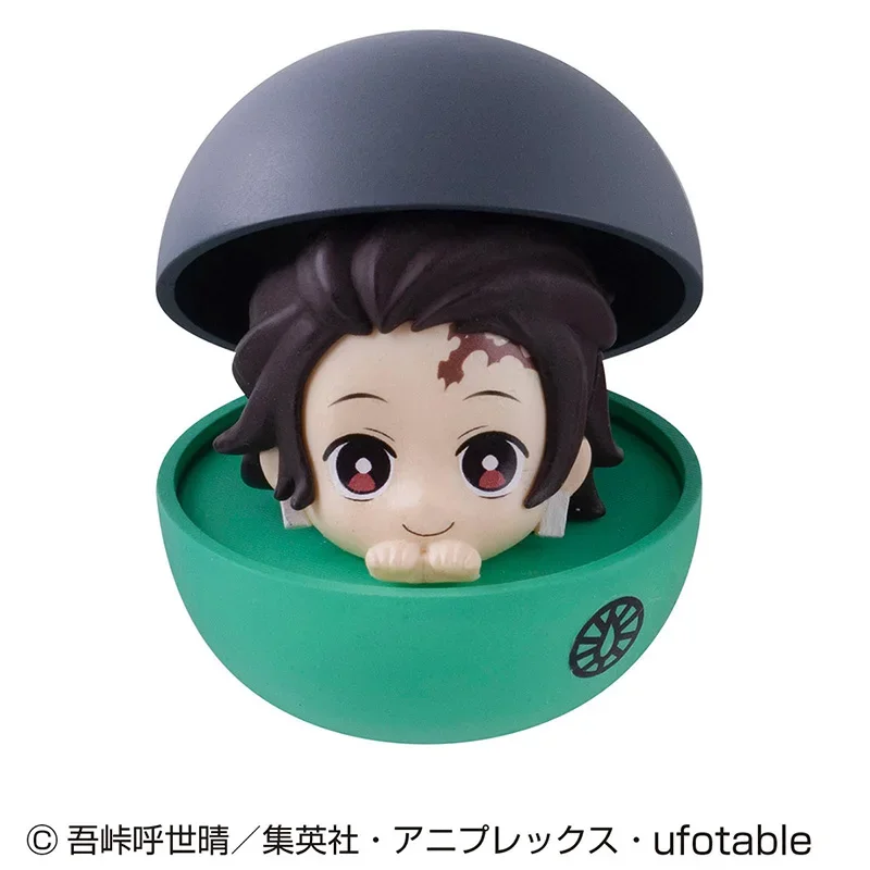 Pre-sale Bandai Genuine Gashapon Demon Slayer Kamado Tanjirou Cute Egg on Palm Anime Action Figures Toys for Boy Girls Kids Gift