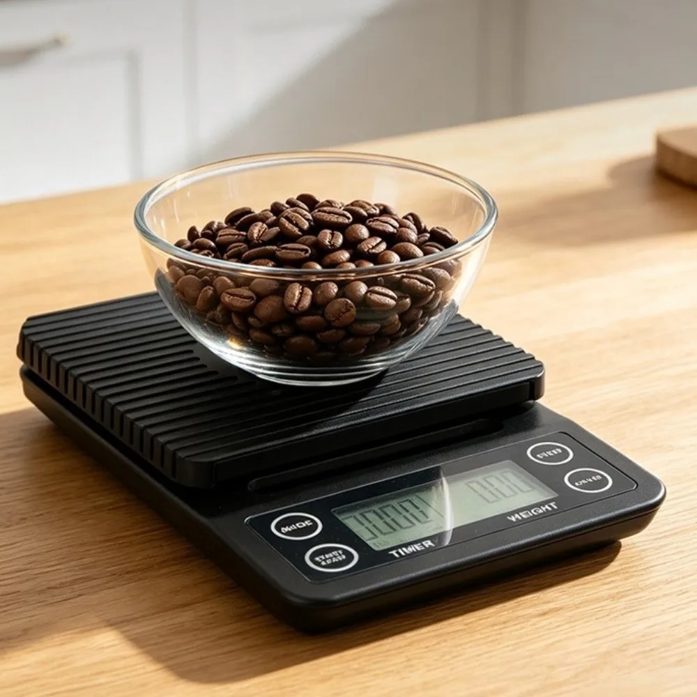 High Precision Drip Coffee Scale LCD Display Digital Display Kitchen Digital Scale Non-slip Battery-powered Coffee Brewing Scale