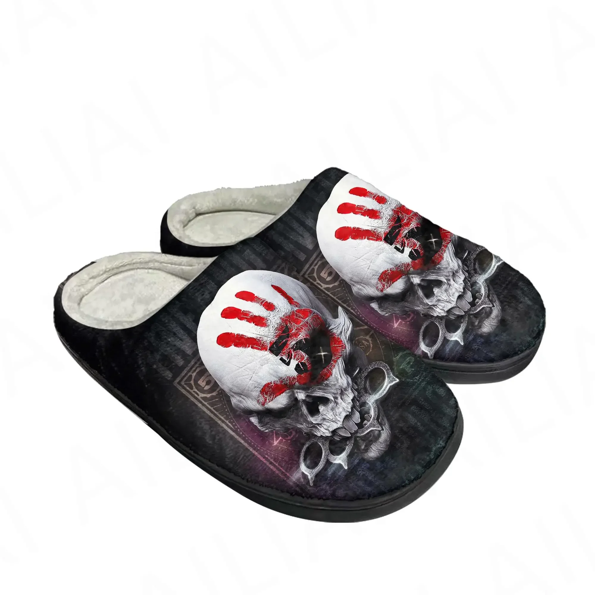 Five Finger Death Punch Home Cotton Custom Slippers Mens Womens Sandals Plush Rock Band Casual Keep Warm Shoes Thermal Slipper