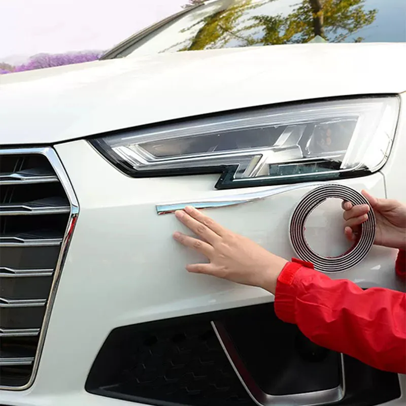 لامعة سيارة الزخرفية تقليم السيارات نافذة حافة الكروم ديكور قطاع الكسوة 3M/5M الوفير تأثير بار اكسسوارات السيارات #6