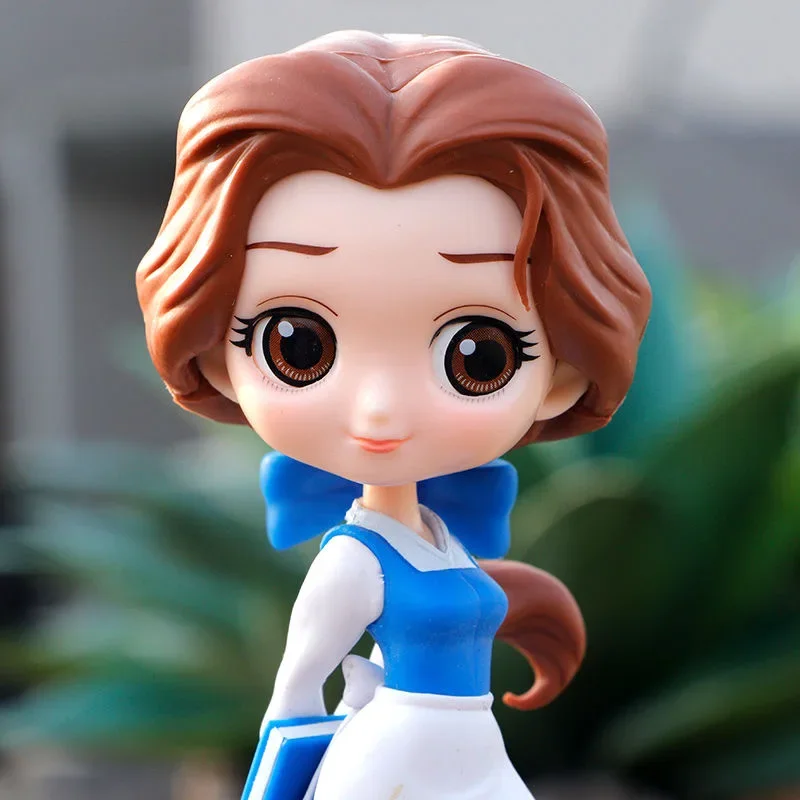 Figura Belle de la serie Q de Disney, muñeca articulada de PVC de 14cm, modelo coleccionable de La Bella y La Bestia con Base de exhibición, regalo coleccionable