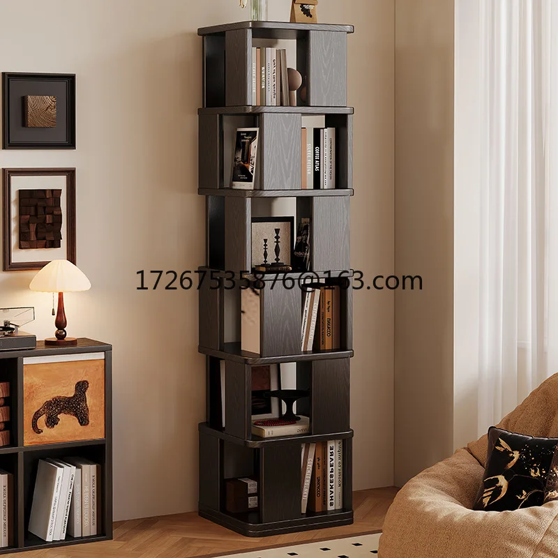 

All solid wood rotating bookshelves,360-degree bookcases, multi-layer storage cabinets,home living room floor-to-ceiling shelves