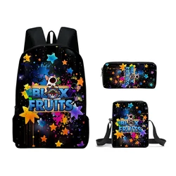 ROBLOX Animation Cartoon Game Blox Fruits Cool High-end School Bag Backpack Shoulder Bag Pencil Case Backpack Three-piece Set