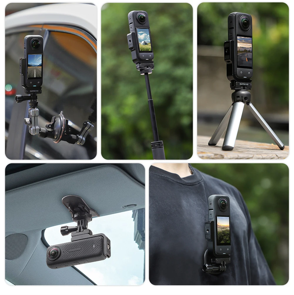 Untuk Insta360 X4 braket magnetik berbentuk L, dudukan dasar braket vertikal, Kit aksesori kamera adaptor variabel untuk Insta360 X4