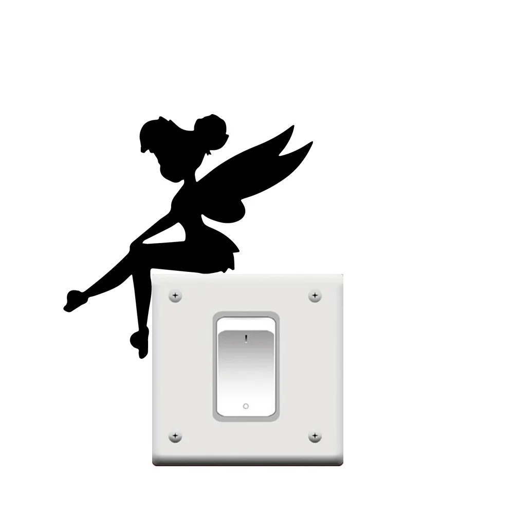 1 pc nice pretty fairy switch sticker Wall Sticker decorazione della casa per la camera da letto Home Decor ation Art Decor Wallpaper