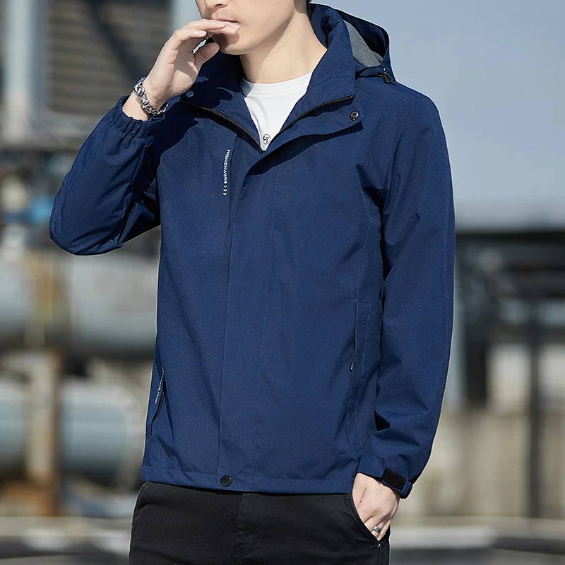 

SINOBILLOW Windbreaker Jacket Hooded Solid Casual Coat Trip Clothing