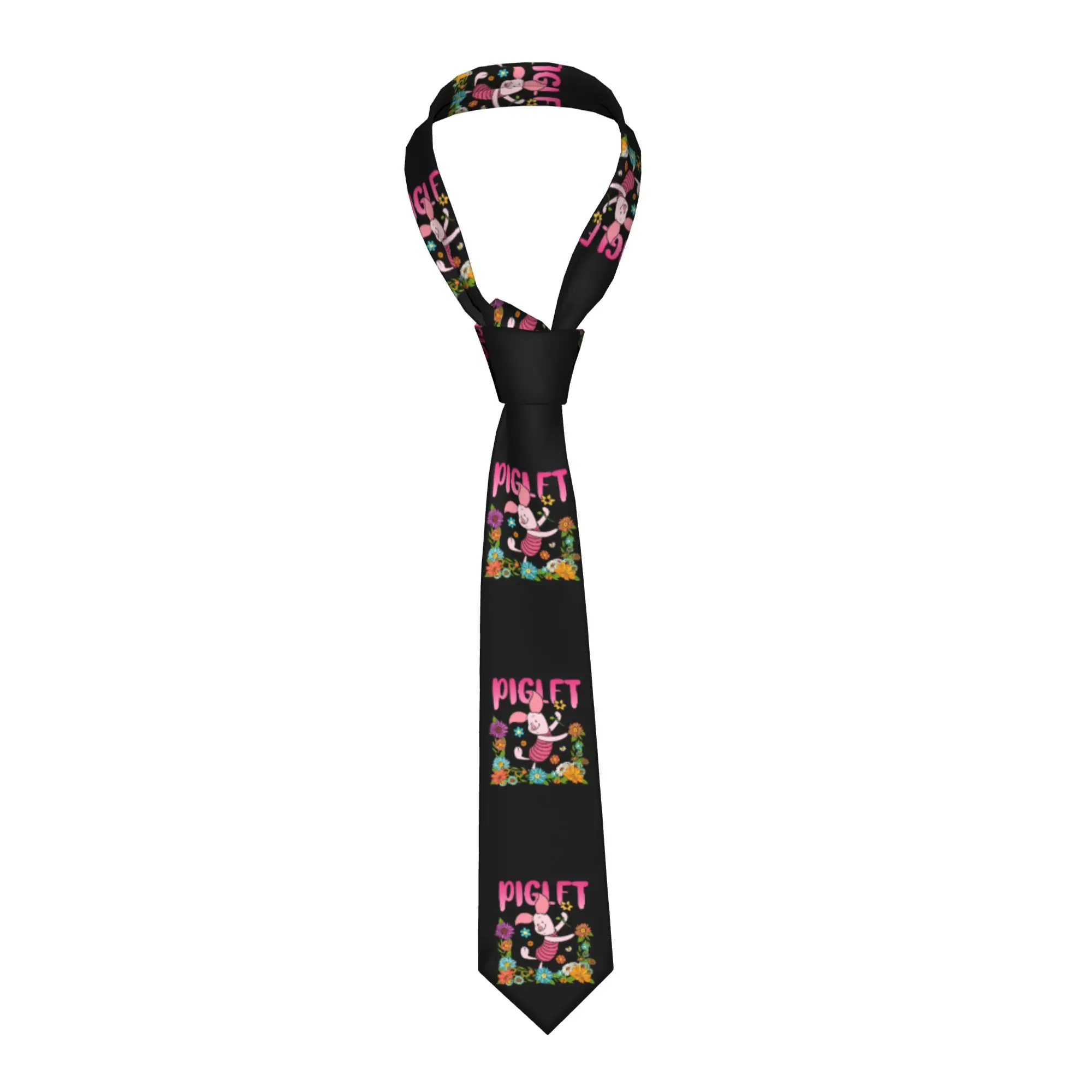 

Классический галстук с Винни-Пухом и поросятами, мужской персонализированный шелковый галстук с мультяшным рисунком для бизнеса, граватас