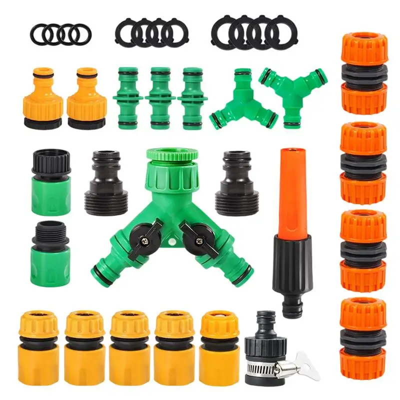 

Garden Hose Quick Connect 36Pieces Quick Connect Hose Fittings Spray Nozzles Male Female Replacement Parts With Rubber Washers