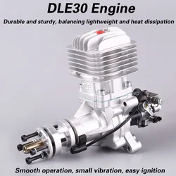 DLE30 30cc DLE GAS Engine For RC Airplane Fixed Wing Model Single Stroke Two Exhaust Wind Cold Hands Start After Stroke