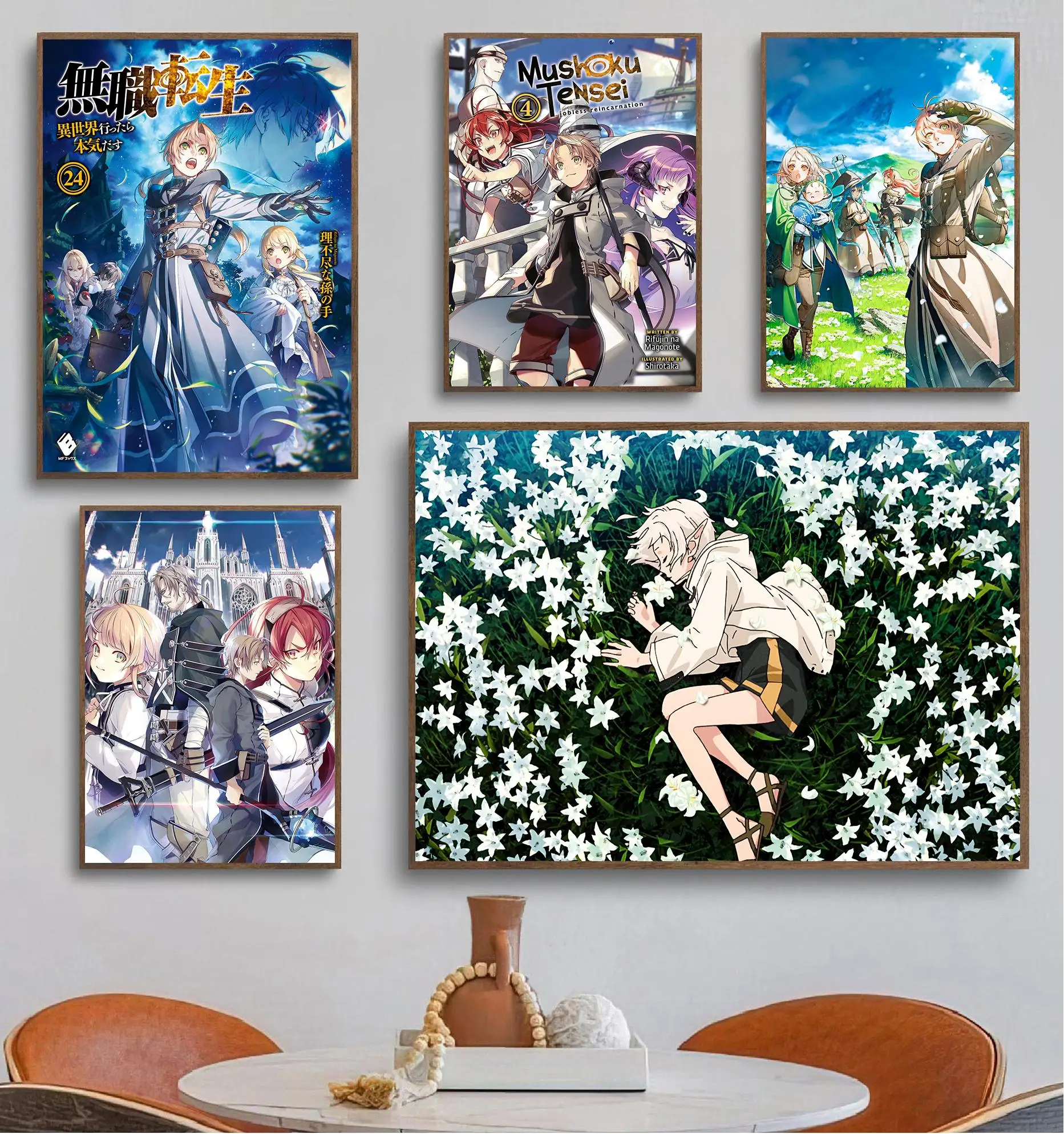 Jobless Reincarnation Japanese anime Posters Prints Canvas Painting Wall Art Picture Living Room Coffee Shop Home Decor