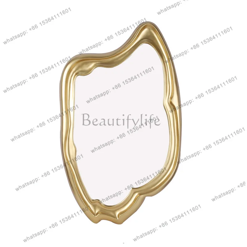 PG Nordic decorative mirror special-shaped gold background wall home improvement living room art wall hanging light luxurymirror