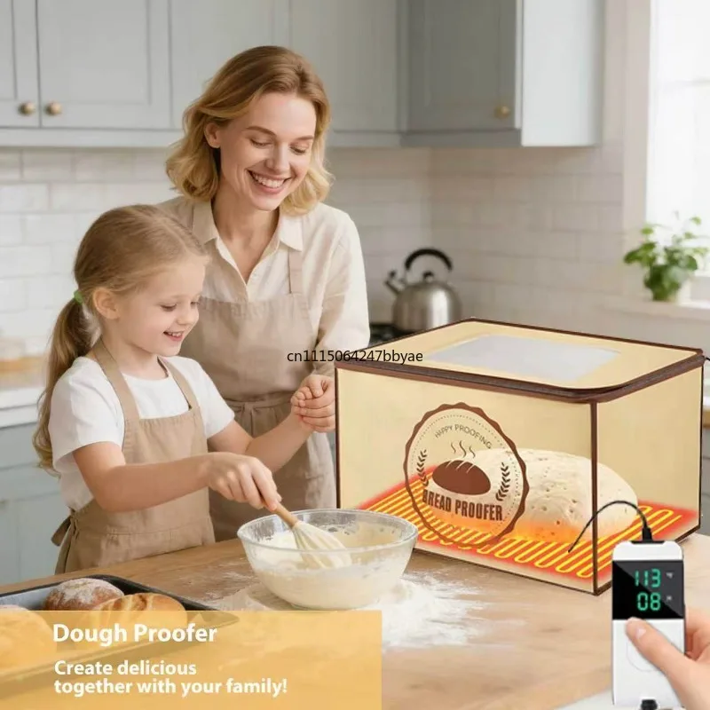 For Bread Dough Fermentation Heating Box, Digital Display Temperature Control Timing Auto‑Off Proofing Incubator