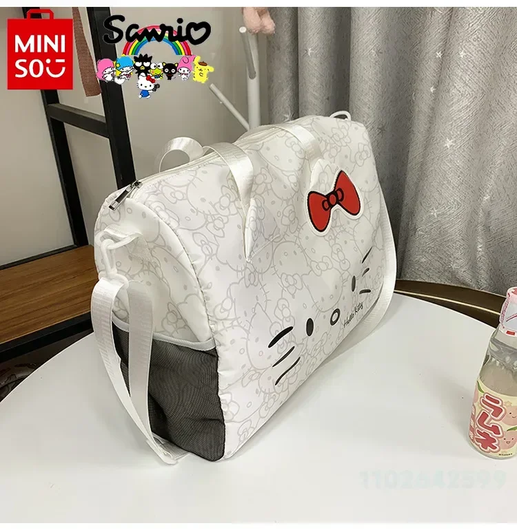 HelloKitty Women's Multi Functional Travel Bag Fashionable High Quality Portable Storage Bag Cartoon Large Capacity Luggage Bag