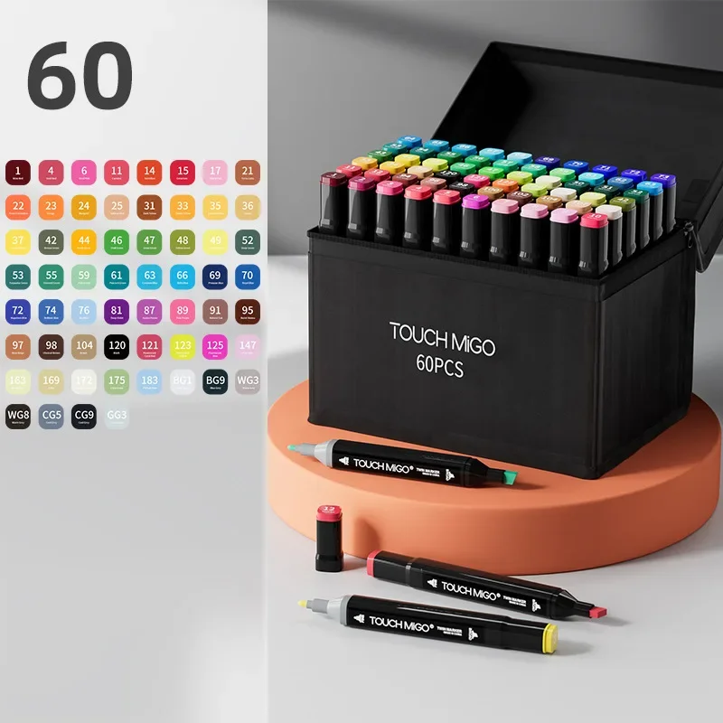 24-80 Color Oil Double Pointed Markers Set for Drawing Professional Coloring Pen Manga Highlighter Manga Art Supplies for Artist