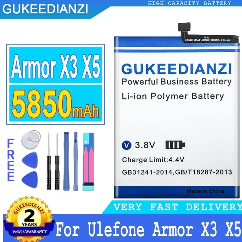 

High Capacity 5850mAh Battery For Ulefone Armor X3 X5