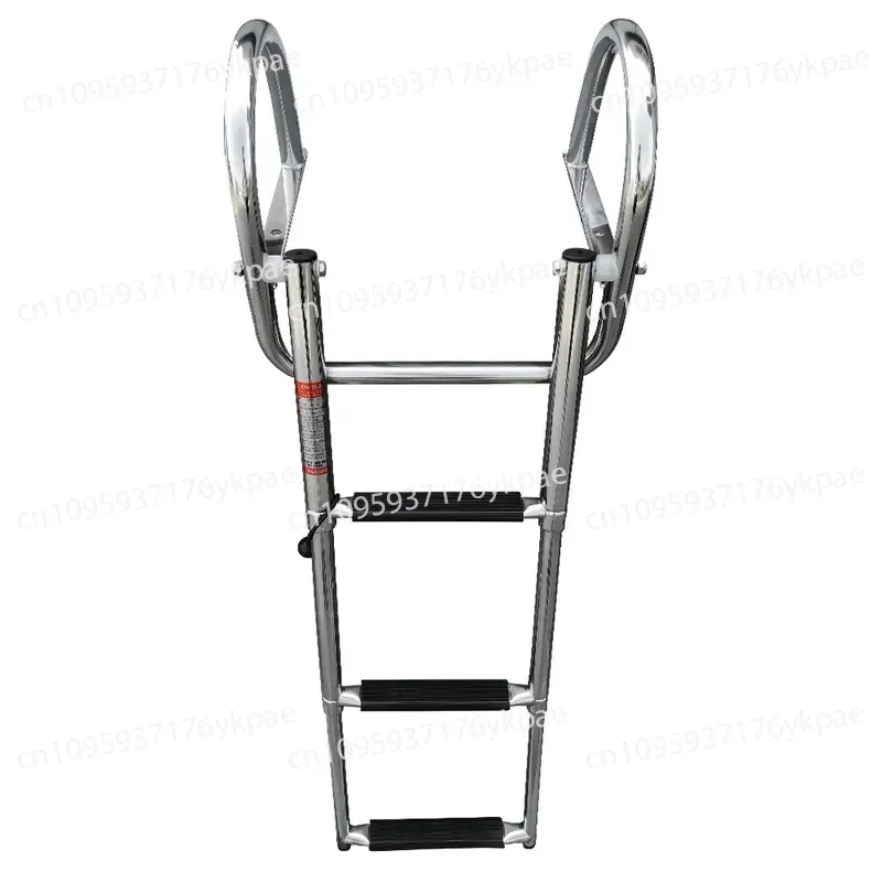 316 Stainless Steel Marine Ladder, Yacht Speedboat Hidden Folding Ladder, Arched Handrail Telescopic Launching Ladder