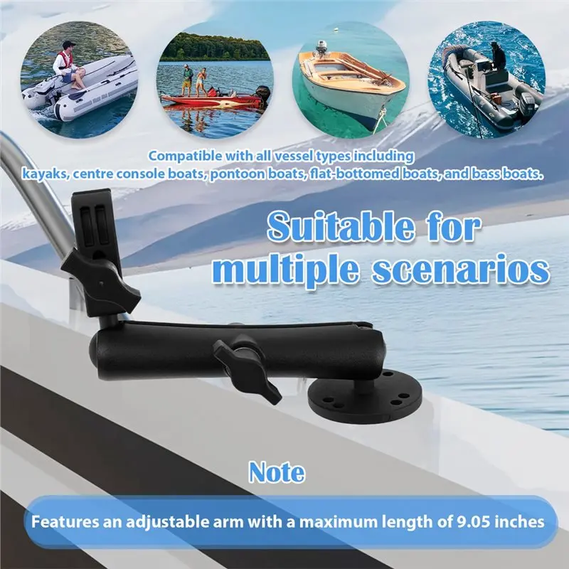 NEW-Trolling Motor Shaft Mount 360° Rotation Boat Stabilizer Reduces Bounce Fits 0.6
