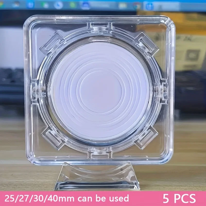 5/10pcs Rotating Acrylic Coin Display Box with Base Transparent Coin Display Case for Coins Medals Storage Collectors Organizer