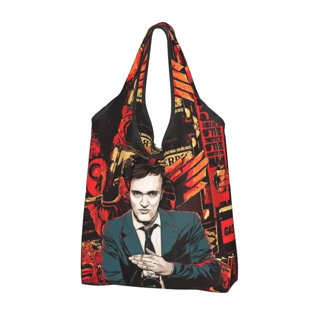 Kawaii Printing Quentin Tarantino Film Shopping Tote Bag Portable Shopper Shoulder Handbag