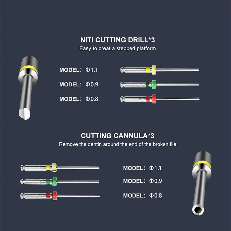 Эндодонтические файлы корневых каналов Denta, экстрактор, система удаления эндофайлов, набор инструментов, оборудование для дайтона, насадки для файлов Niti