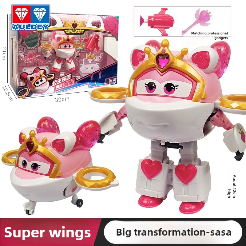 

AULDEY Super Wings Official Jett & Donnie Robots, 2 Mode Change Toy Set with Hangar, Collection Gift Official Licensed Toys