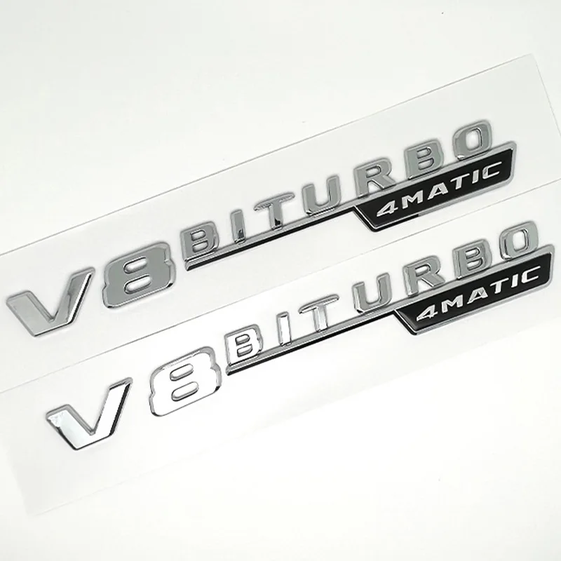 Insignia del emblema del guardabarros del coche V8 BITURBO 4MATIC para Mercedes AMG C63S W205 E63S W212 W213 S63 W222 GLC63 GLE6