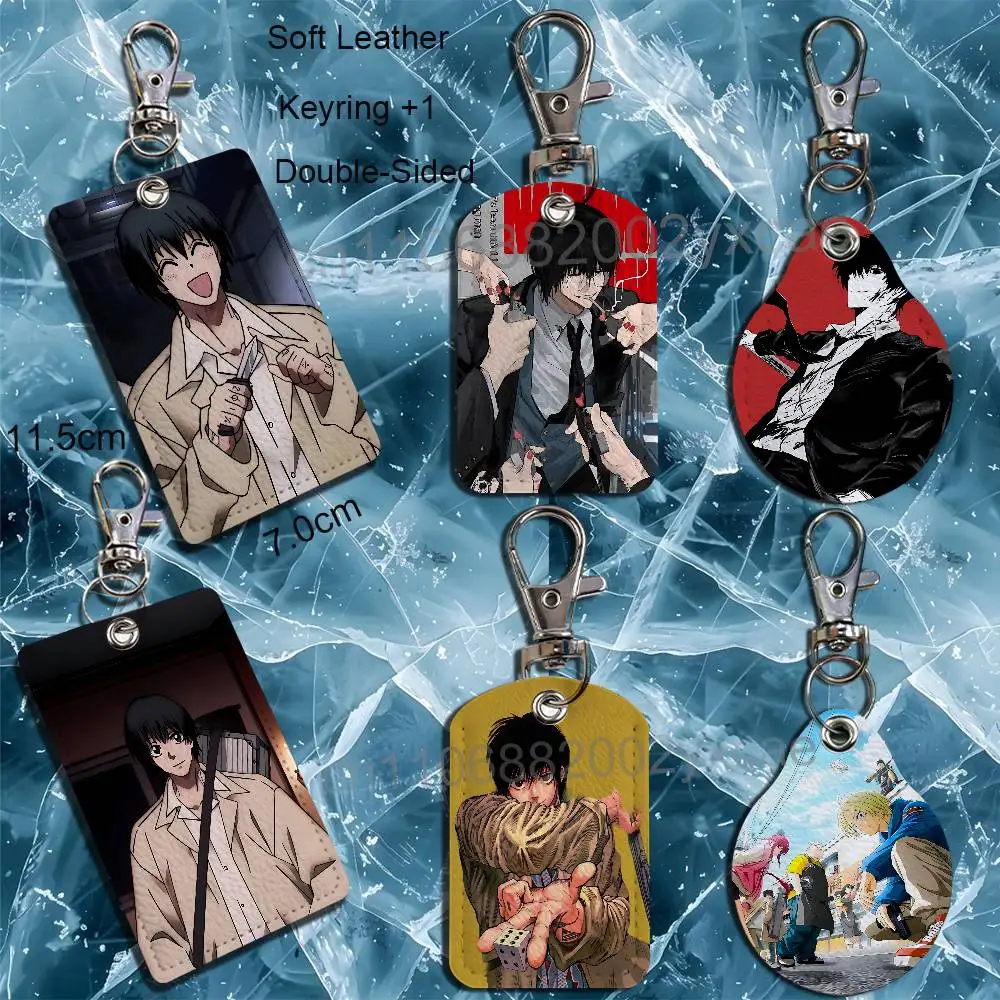 

Powerful Yoichi Nagumo S-SAKAMOTO Leather Keychain Badge Holder with Lanyard - ID/Access Card Holder, Key Ring Accessory Option