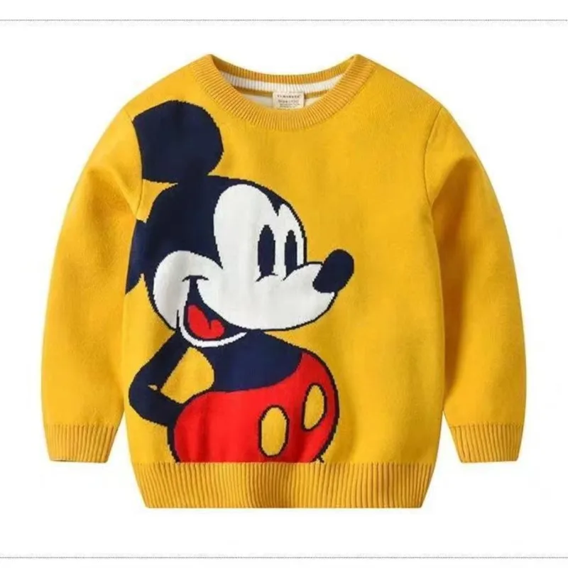 Pakaian anak-anak musim gugur musim dingin baru Sweater Pullover Mickey mantel rajut wol mantel anak Kartun Natal Sweater Thanksgiving