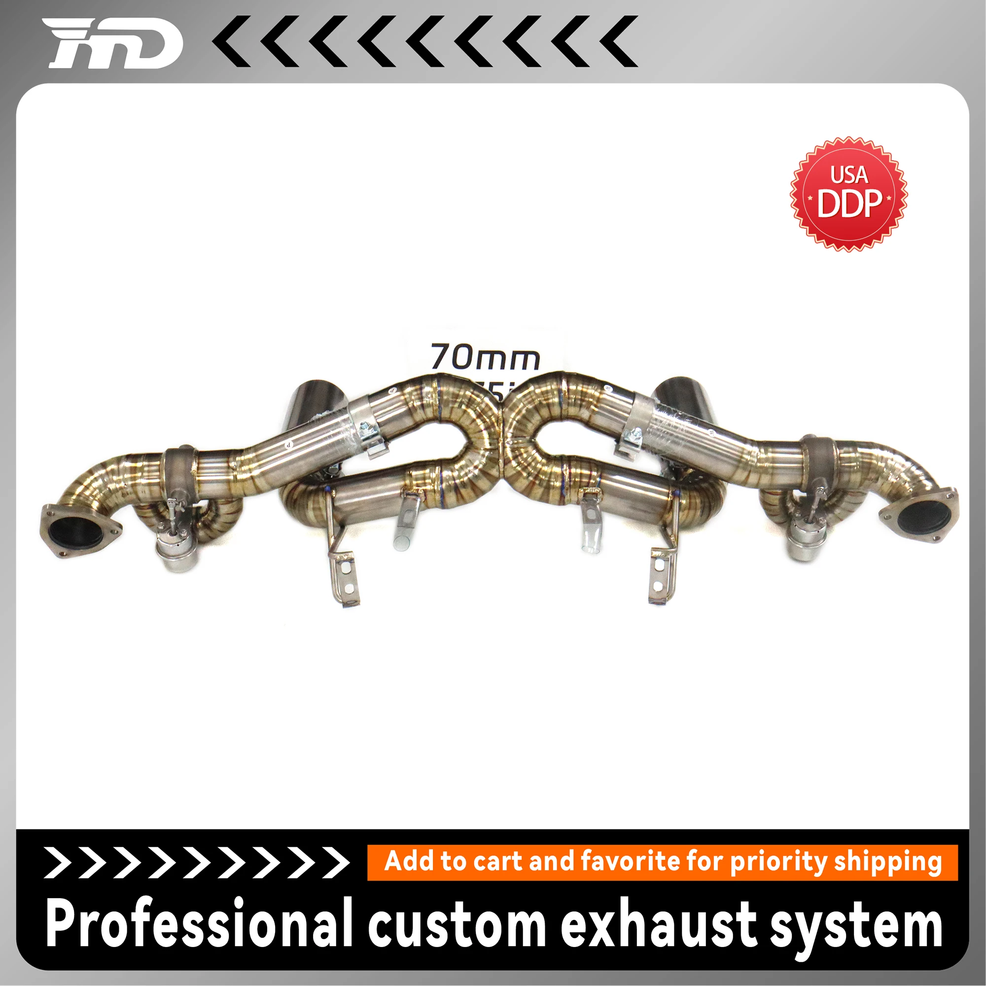 

HMD Titanium Exhaust System High Performance Catback for Porsche 718 GT4 RS Vacuum Valve Without Drum Original Color
