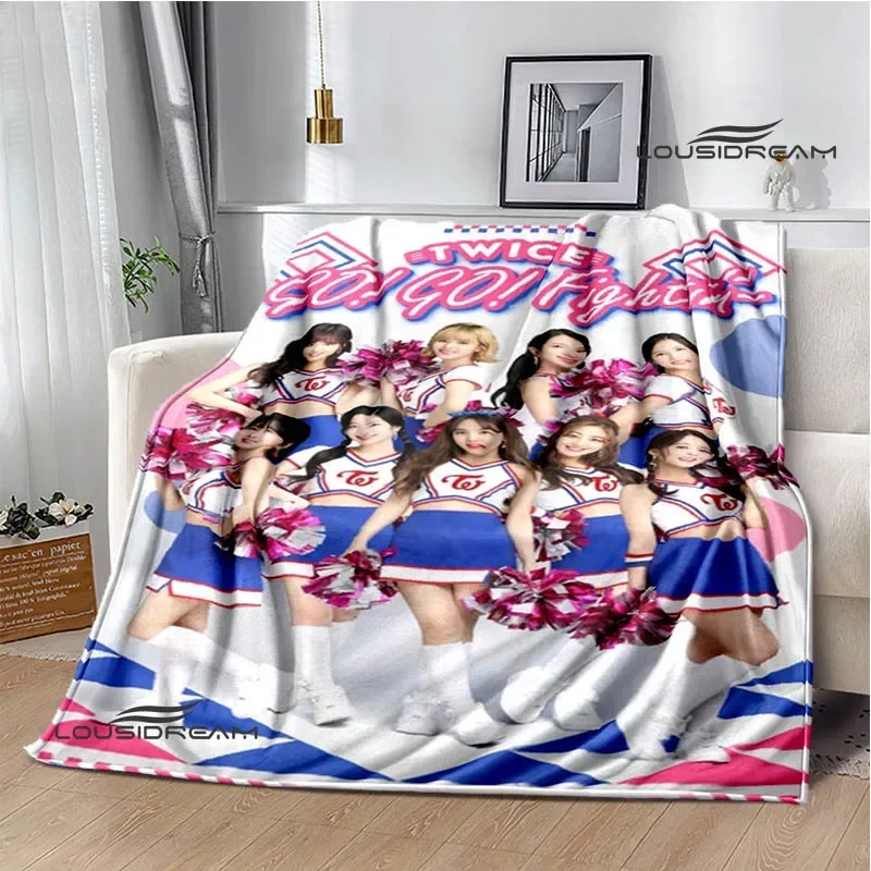 KPOP TWICE Combination printed blanket Flange warm blanket picnic blanket cubre cama throw blanket bed linings Birthday Gift