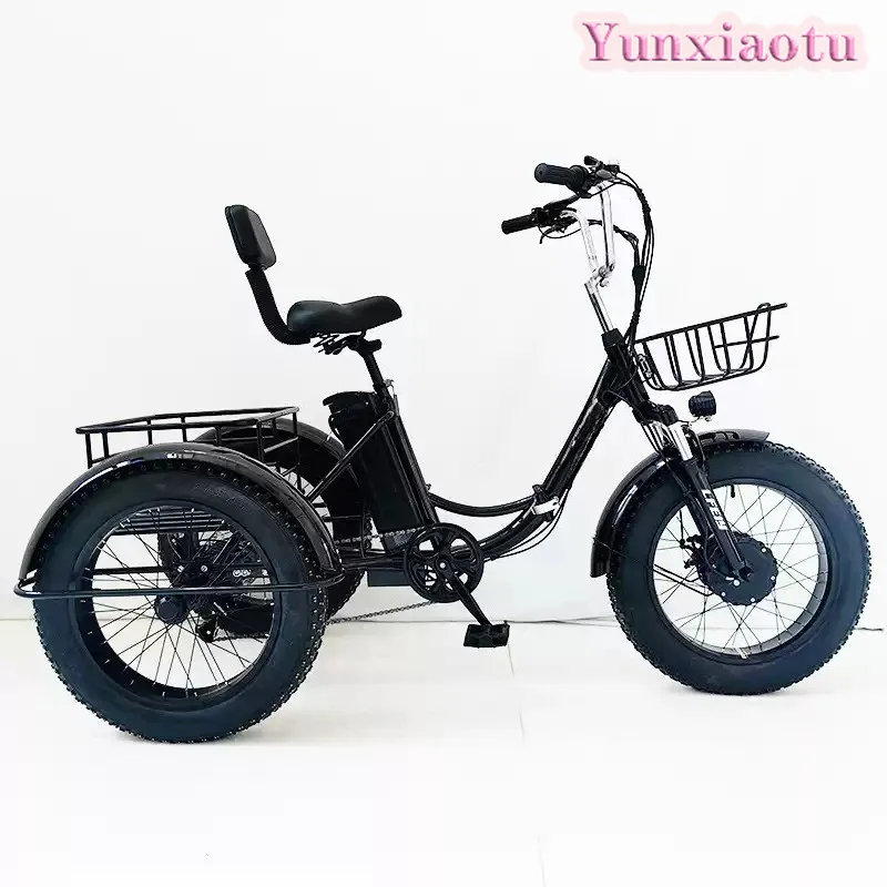 20 Inch Fat Tire Pedal Tricycle Snow Lithium Battery Bike