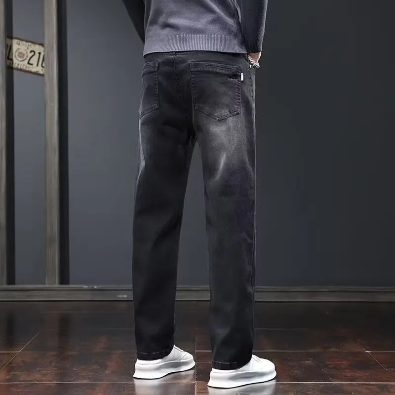 Men's Casual Business Loose Straight  Stretch Jeans Denim Pants