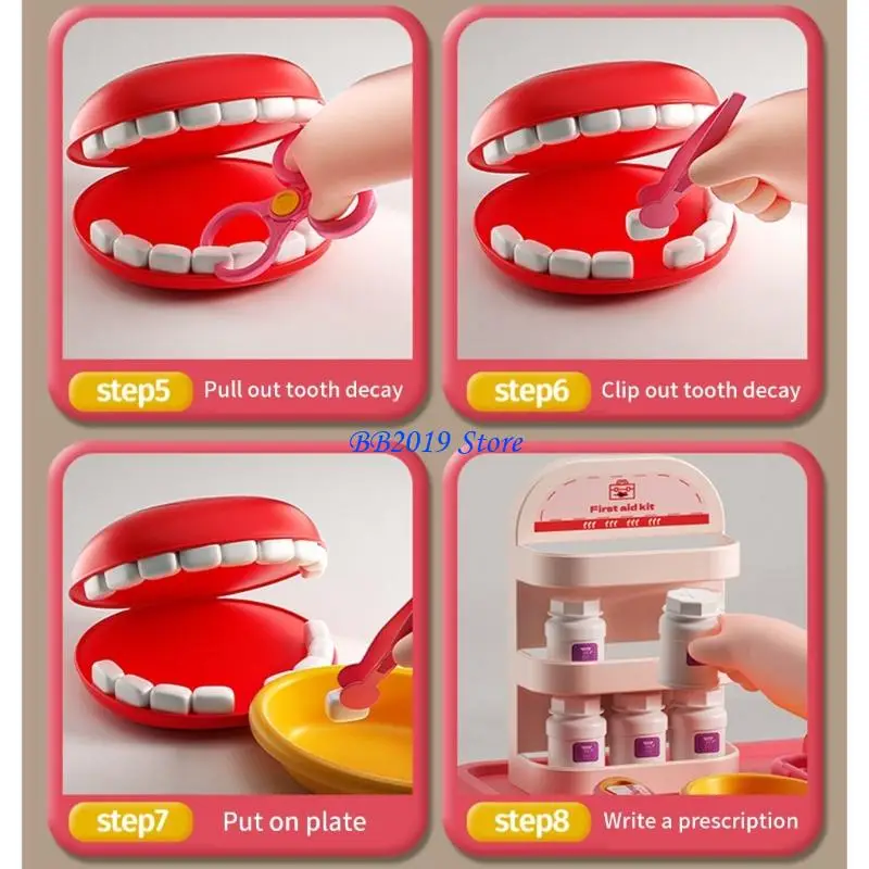 Q0kb crianças fingir médico playset realista instrumento médico carrinho brinquedo com acessórios para criança role play