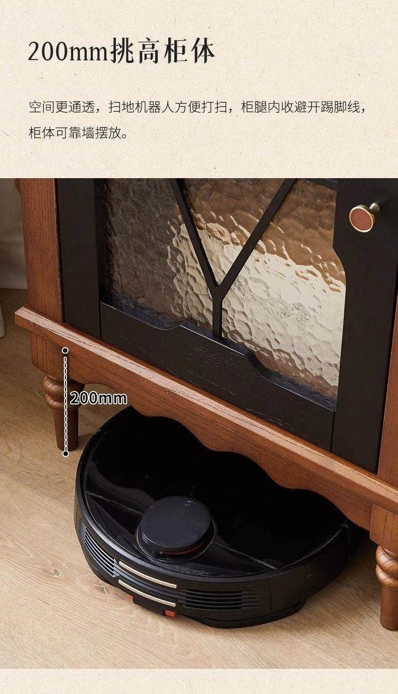 Solid wood chest display cabinet, living room dining side cabinet against the wall, household bedroom storage side cabinet