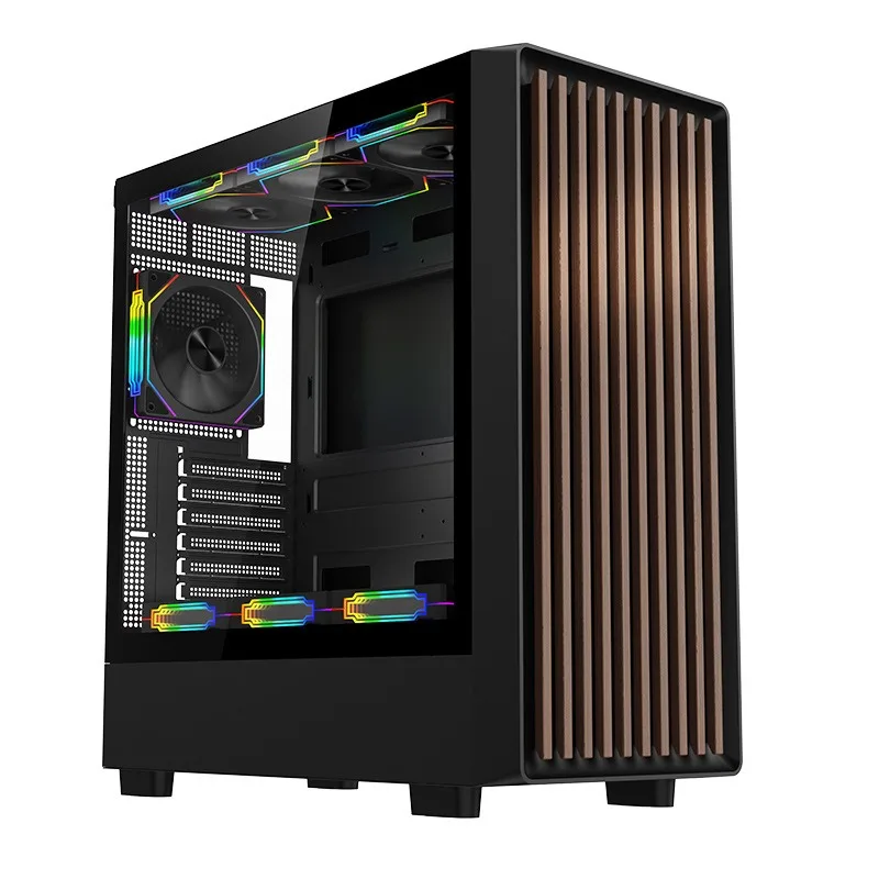

Gaming computer chassis Desktop side through tempered glass mesh water-cooled Internet cafe host box