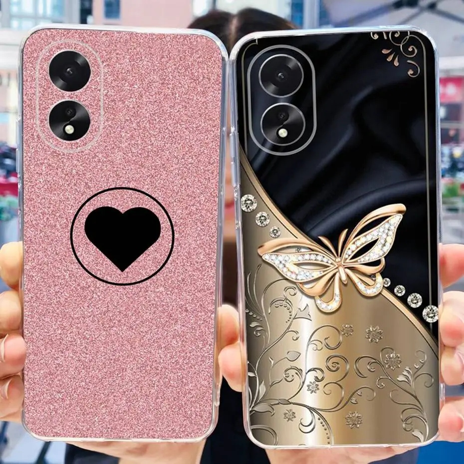 Custodia per OPPO A38 A18 2023 Cute Flower Cat verniciato morbido Silicone TPU paraurti del telefono per Oppo A18 A38 4G CPH2591 CPH2579 Cover