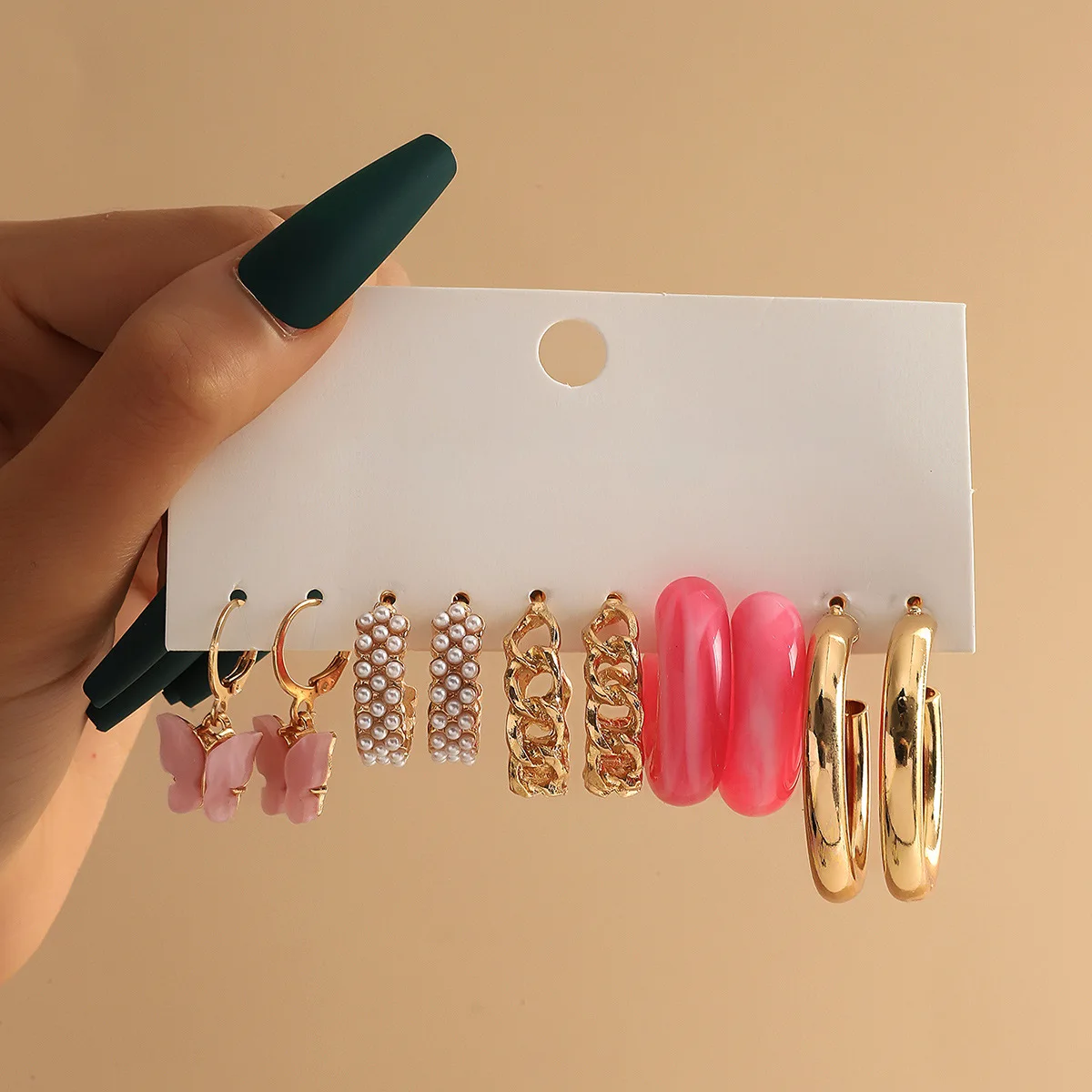 Europe and the United States cross-border geometric plant diamond candy color exquisite simple small fashion temperament women's