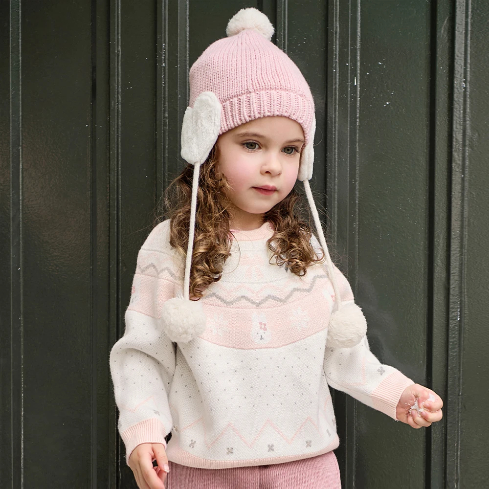 Dave Bella Children Wool Knitwear Sweater Children Aged 6-12 Girls Long Sleeve Knitted Pullover Tops Kids Clothes DB4263231