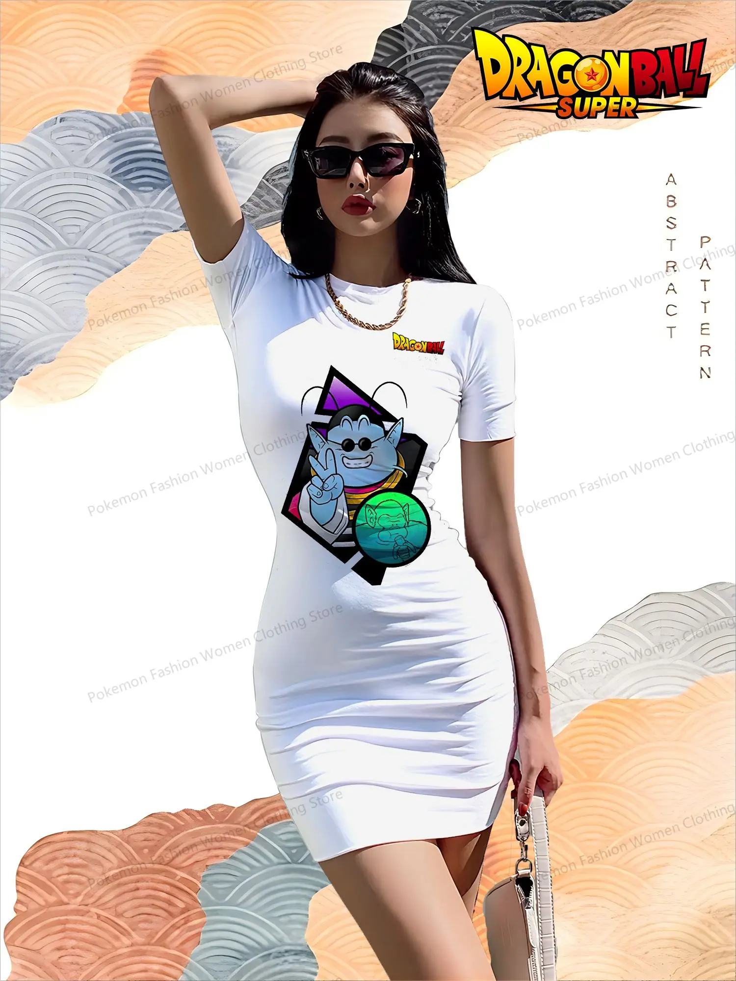 

Women's Short Sleeved Hip Dresses Kakarotto Dragon Ball Summer Dress Dames 2024 S-3XL Boho Youthful Woman Clothes Y2k O Neck