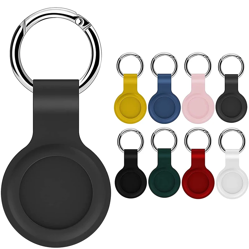 

Cover for Apple Airtags Case Soft Liquid Silicone Protective Shell Tracker Accessories Anti-scratch Sleeve Keychain Air Tag Case